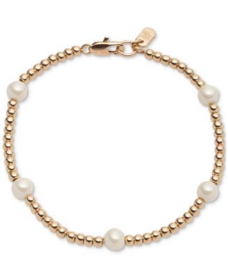 Lauren Ralph Lauren - Gold-Tone Station Faux-Pearl Flex Bracelet