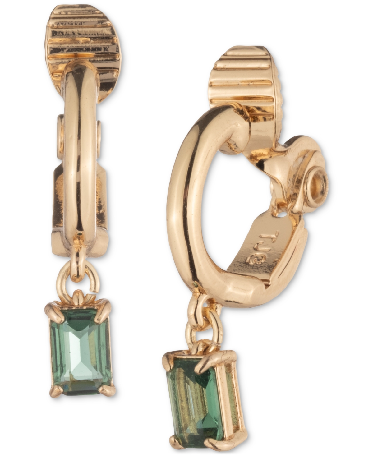 Ralph Lauren Gold-tone Crystal Drop Hoop Earrings
