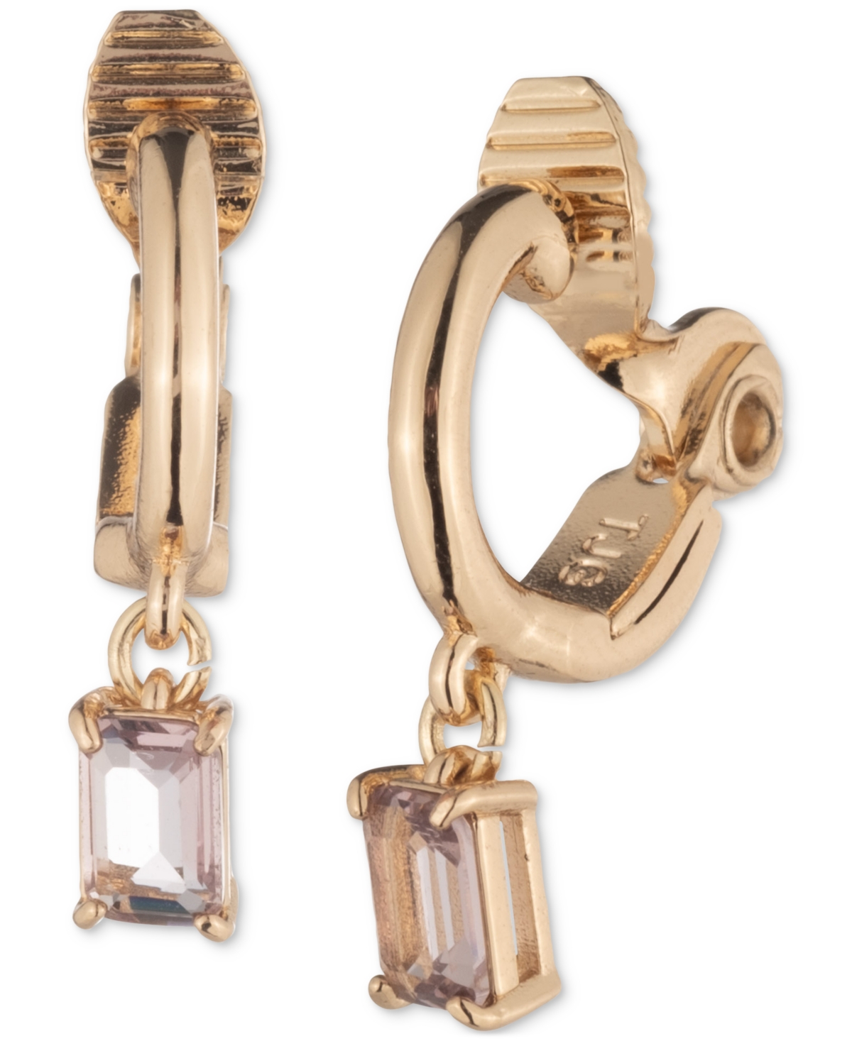 Ralph Lauren Gold-tone Crystal Drop Hoop Earrings