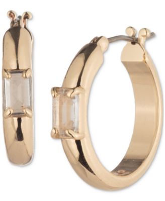 Lauren Ralph Lauren - Small Baguette Stone Hoop Earrings, 0.8"
