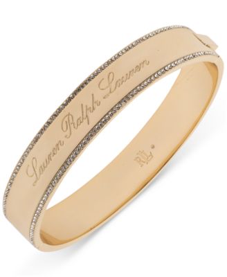 Lauren Ralph Lauren - Gold-Tone Logo Crystal Bangle Bracelet