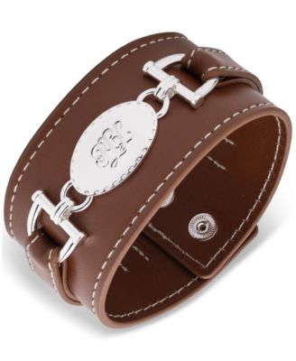 Lauren Ralph Lauren - Silver-Tone Leather Wrap Bracelet