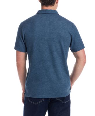 Men's Short Sleeve Stretch Waffle-Knit Polo Shirt