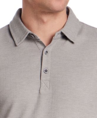 Men's Short Sleeve Stretch Waffle-Knit Polo Shirt