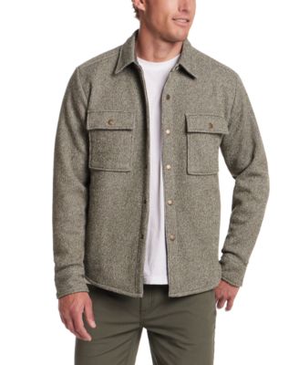 Men's Mixy Knit Long Sleeve Snap-Front Shirt Jacket