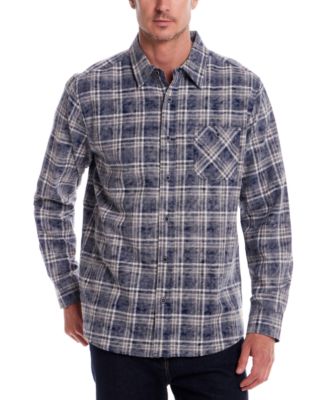 Weatherproof Vintage - Men's Long Sleeve Distressed Flannel Button-Front Shirt