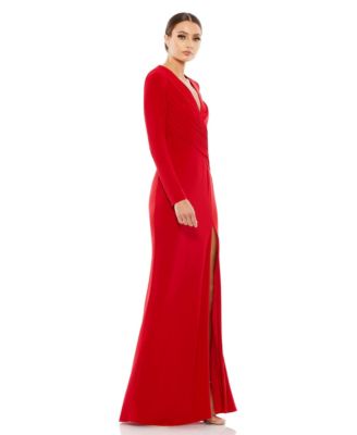 Women's Ieena Jersey Long Sleeve Asymmetrical Ruched Gown