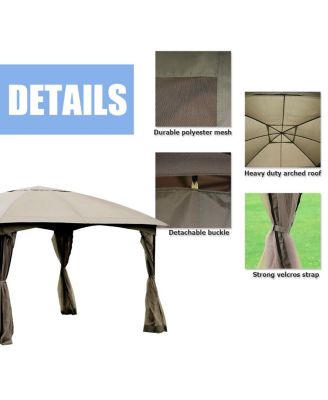 11.5FT Patio Gazebo Canopy Tent Wedding Party Shelter Awning Mosquito Netting