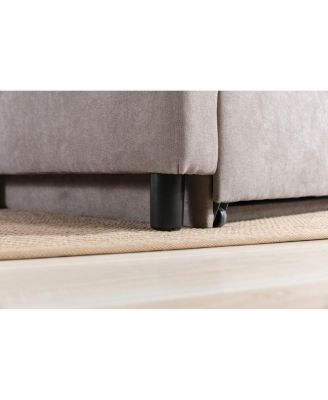 35"W Gray Woven Convertible Armchair