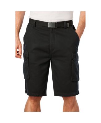 Men's 12" Side Elastic Cargo Short with Twill Belt