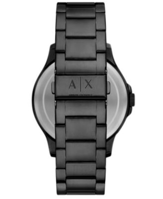 Men's Quartz Multifunction Black Stainless Steel Watch, 46mm