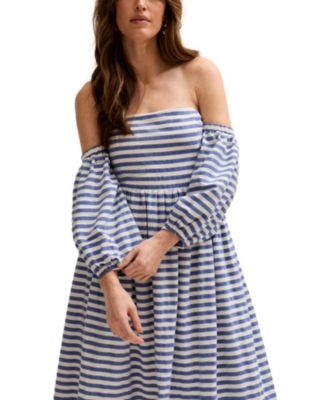 Lily and Lionel Women's London Sara Bardot Neck Midi Dress