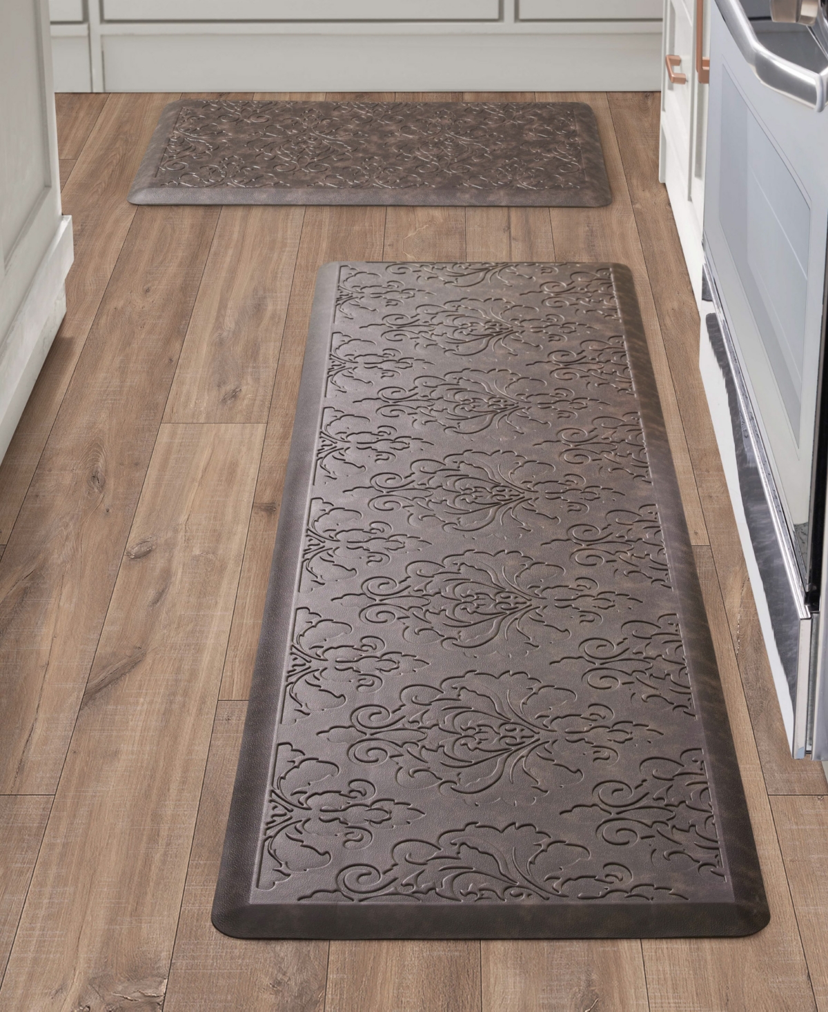 Chef Gear Marni Fatigue-resistant 2-pc. Kitchen Mat Set In Brown