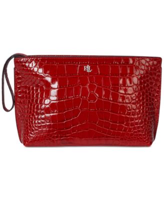 Lauren Ralph Lauren - Crocodile-Embossed Leather Large Pouch