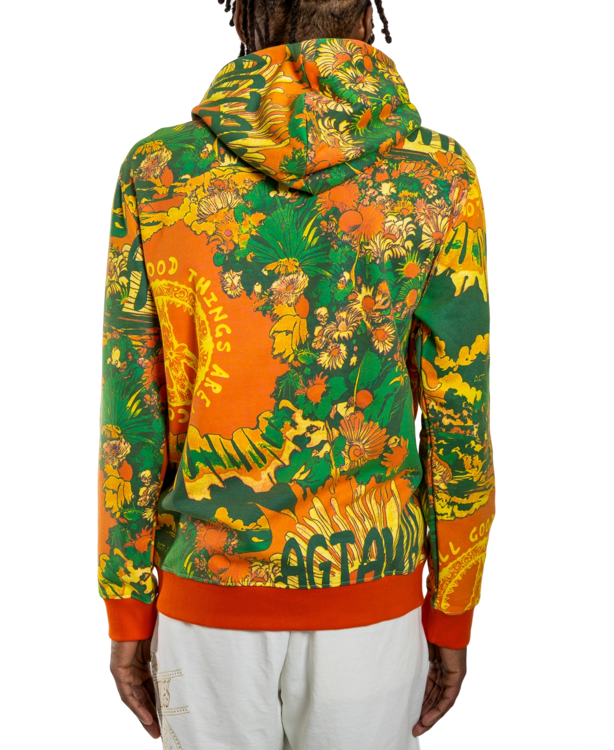 All Good Things Are Welcome Here Men's Floral Hoodie In Multi