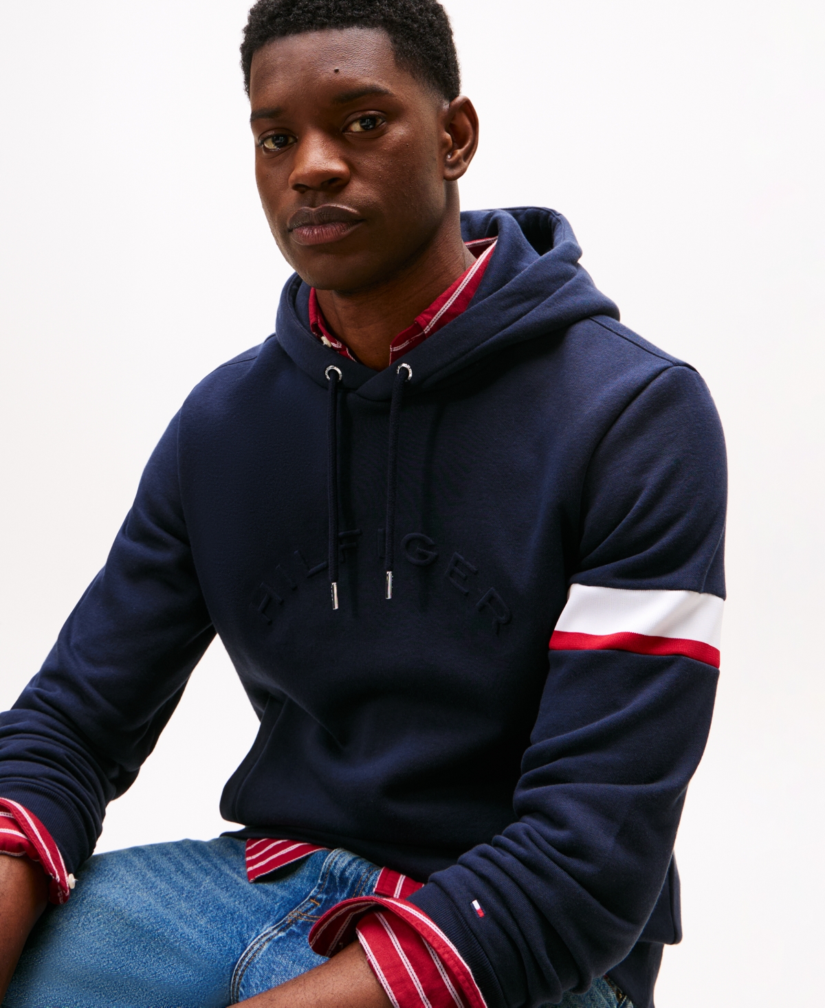 Tommy Hilfiger Flex Fleece Hoodie In Blue