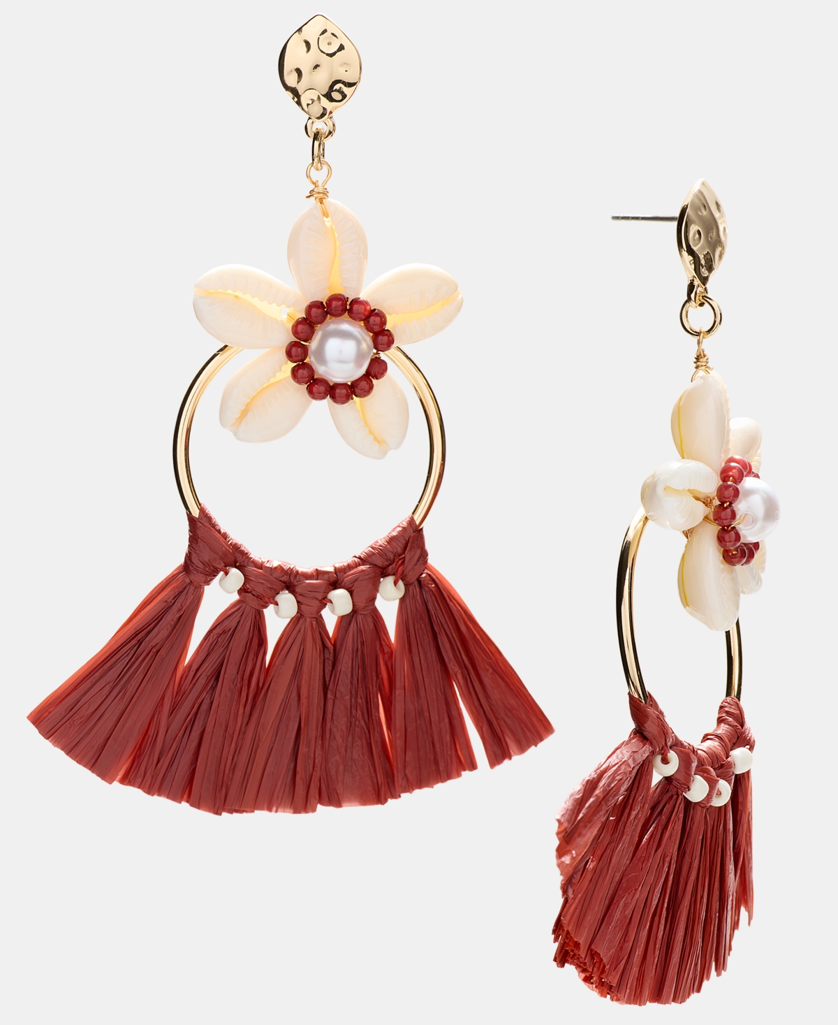 Gold-Tone Raffia Imitation Shell Floral Drop Earrings - Macy's Exclusive - On 34th | Alix Friedberg Capsule Collection