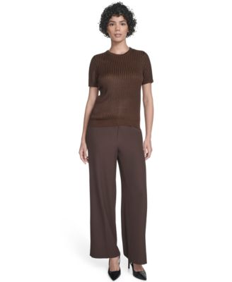 Women's Ribbed Short-Sleeve Sweater