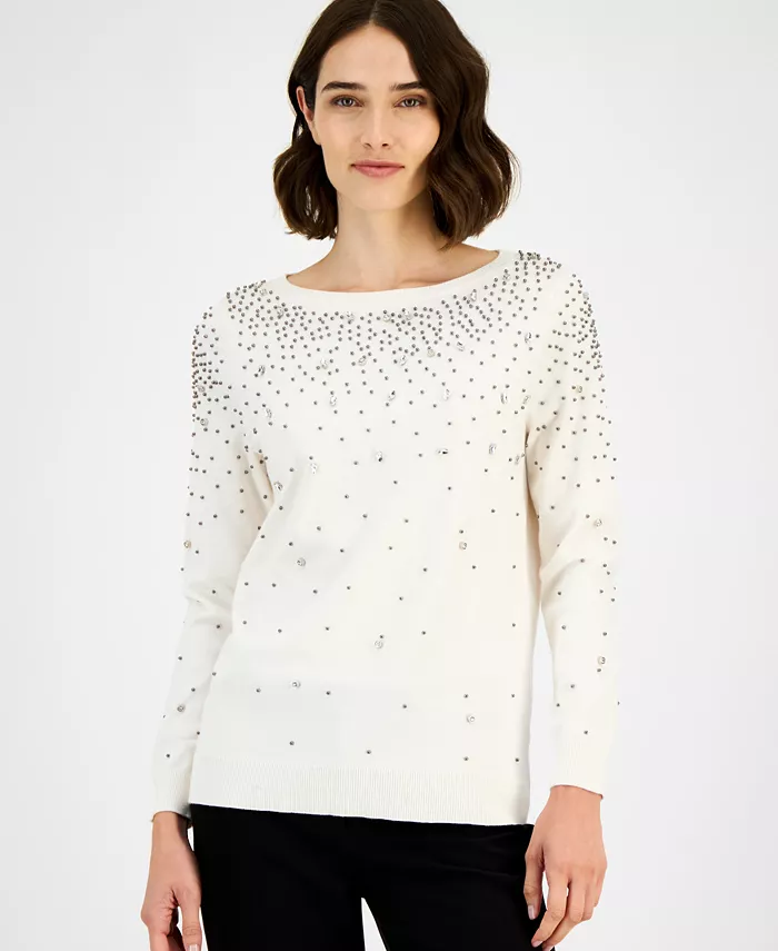 Women's Embellished Boatneck Sweater