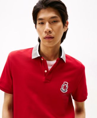 Men's Regular-Fit Embroidered Crest Patch Polo Shirt