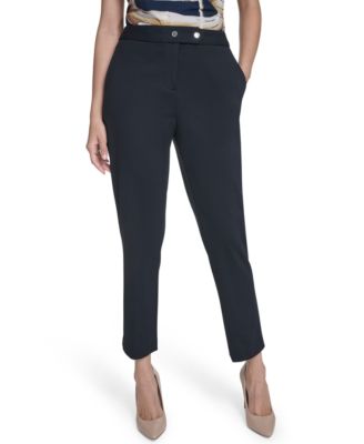 Calvin Klein - Women's Straight-Leg Ponte Ankle Pants