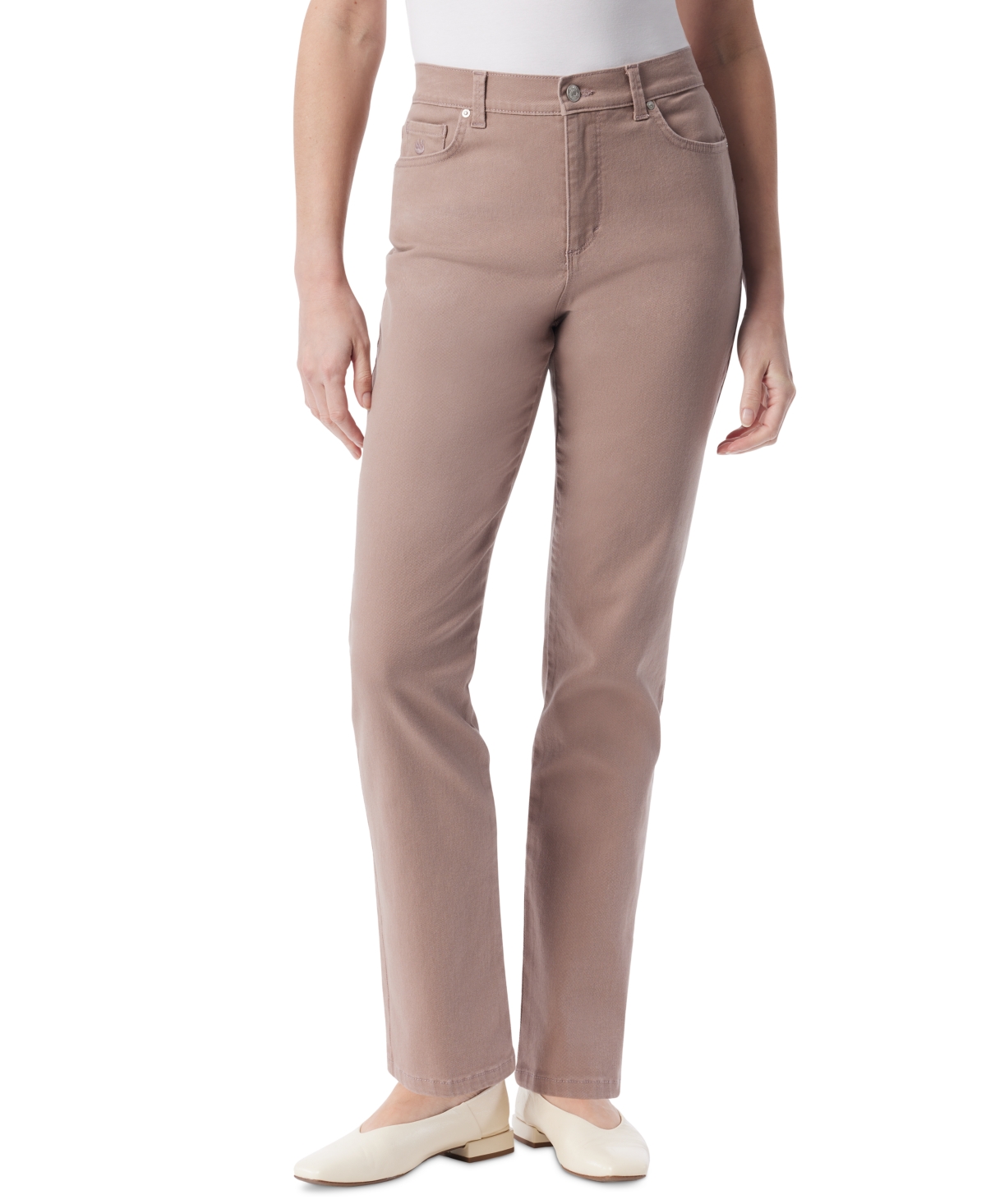 Gloria Vanderbilt Petite Amanda High-rise Straight-leg Jeans In Multi
