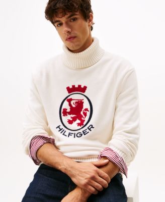 Men's Logo Crest Turtleneck Sweater