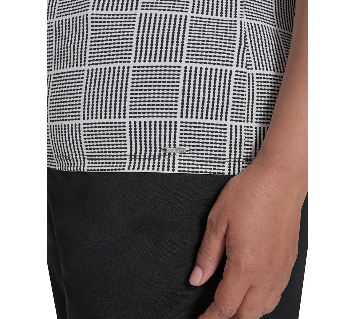 Calvin Klein Plus Size Pleated Top In Gray