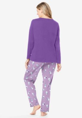 Women's Dreams and Co. Long Sleeve Knit PJ Set