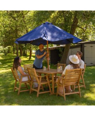 Hatteras Acacia Wood Outdoor Dining Table with Natural Oil Finish - 57"