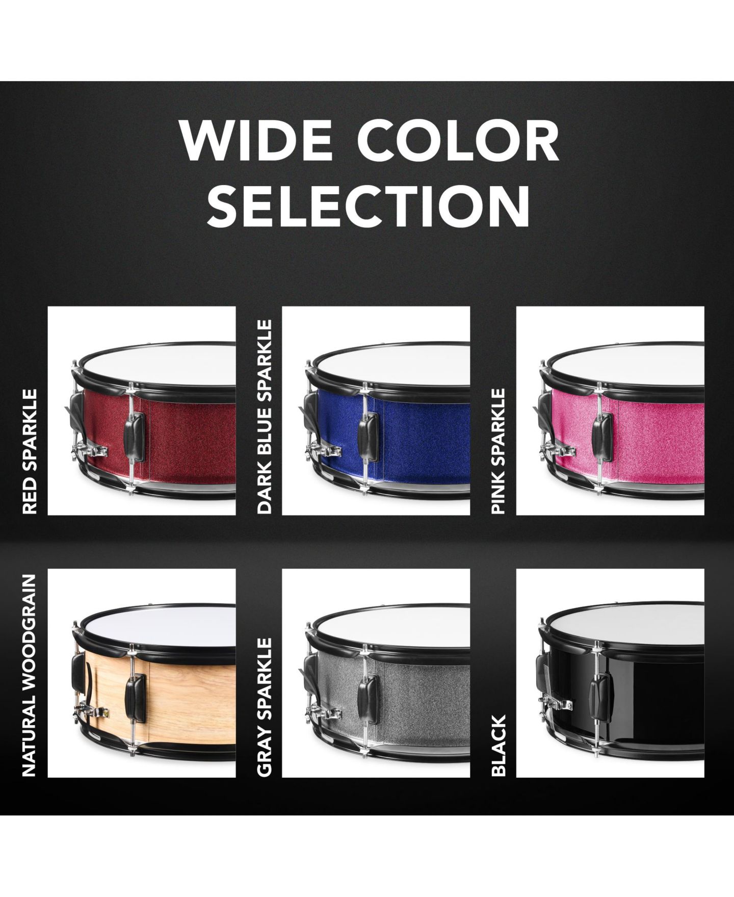 Детские игрушки Best Choice Products Beginner Acoustic 5-Piece Drum Set, Ages 18+, цвет: Тёмный синий — фото 7