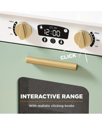 Pretend Play Cottage Kitchen Wooden Toy Set for Kids w/ 5 Accessories, Oven