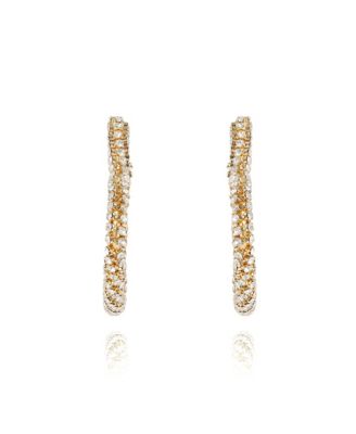 Crystal Heart Hoop Earrings