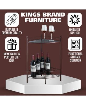 Dover Corner Wine Rack Table, Bronze