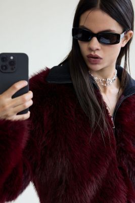 Women's Raspberry fur jacket