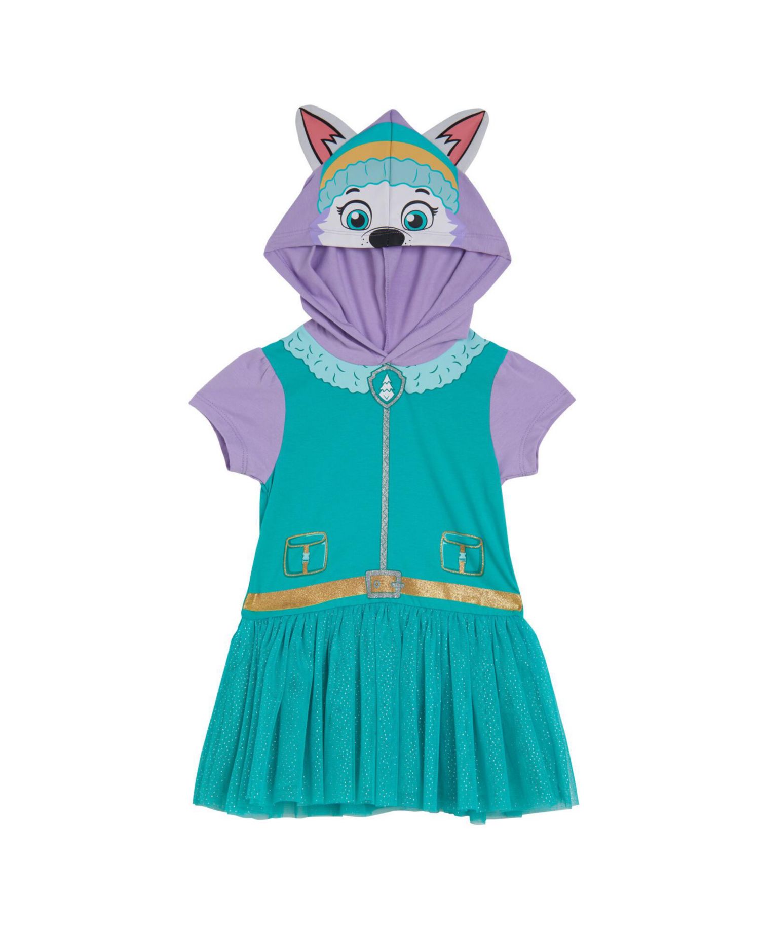 Toddler Girls(6-8)Hooded Cosplay T-Shirt Dress and Leggings Outfit Set