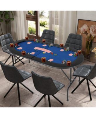 8 Players Texas Holdem Foldable Poker Table