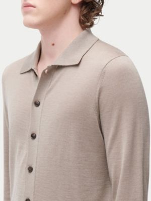 Men's Cashmere Silk Polo-Neck Cardigan