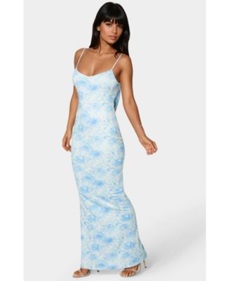 Women's Backless Lace Inset Maxi Dress