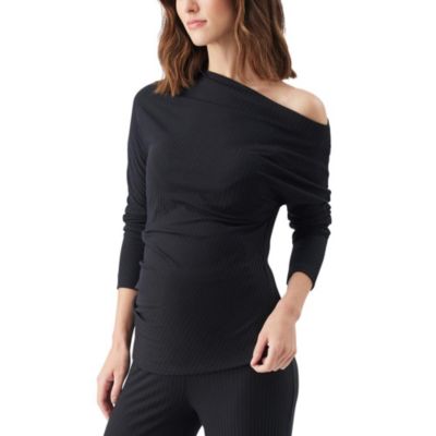Maternity Ripe Off-Shoulder Rib Top
