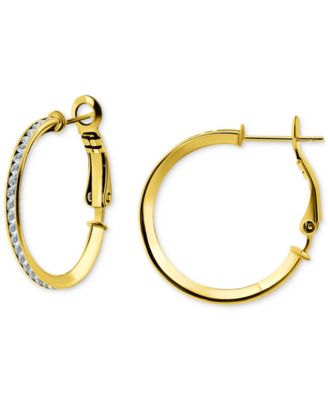 Giani Bernini - Cubic Zirconia Small Hoop Earrings, 1"