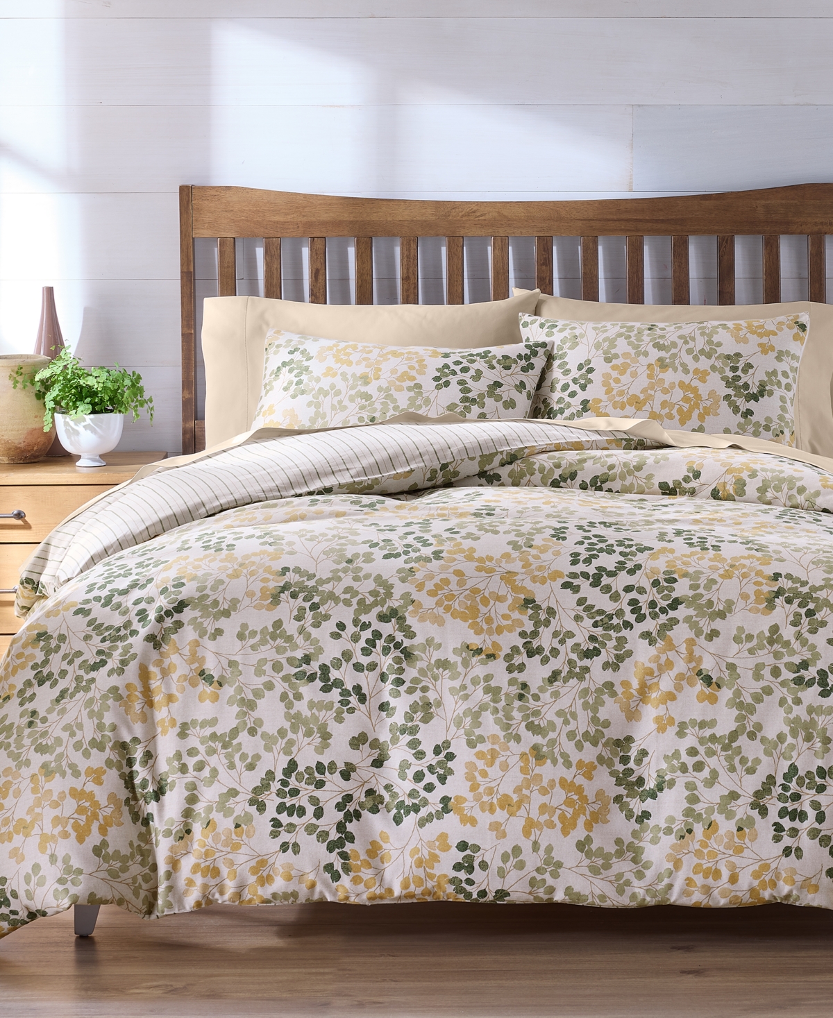 Charter Club Alder Leaves 3-pc. Duvet Set, Full/queen, Macy's Exclusive In Multi