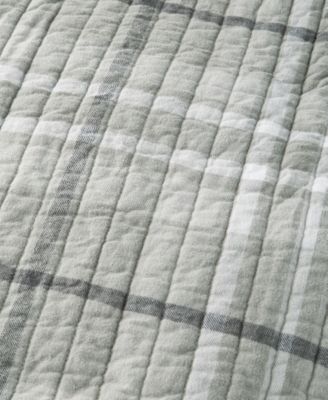 Brushed Cotton Plaid Grey 3-Pc. Quilt Set, Full/Queen, Macy's Exclusive