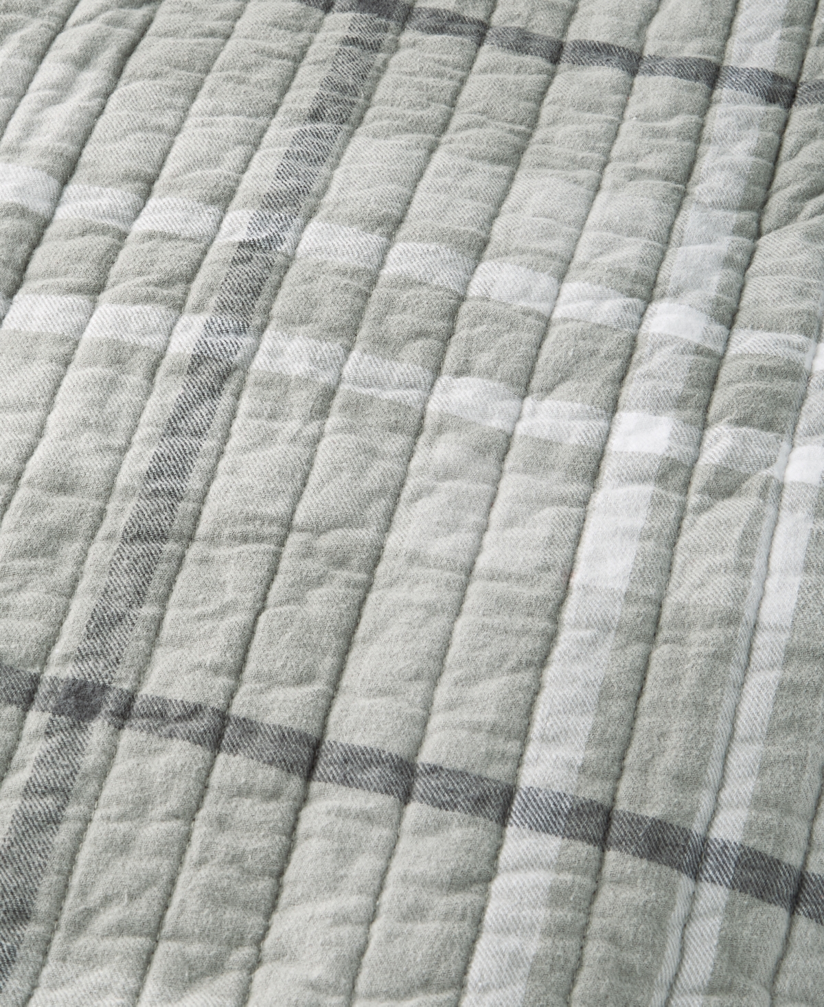 Charter Club Brushed Cotton Plaid 3-pc. Quilt Set, Full/queen, Macy's Exclusive In Gray