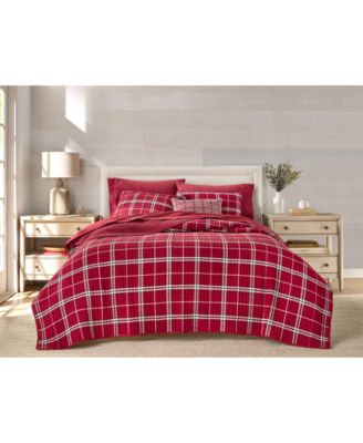 Brushed Cotton Plaid Red 3-Pc. Quilt Set, Full/Queen, Macy's Exclusive