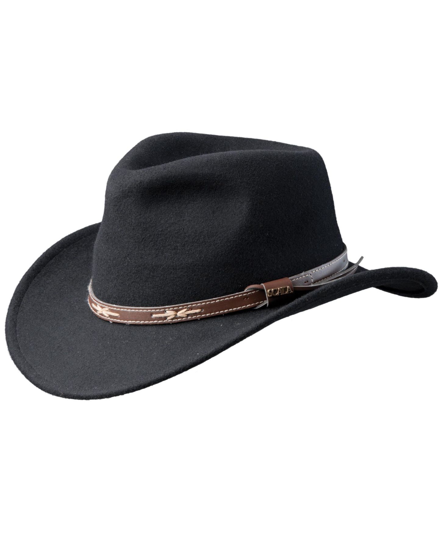 Мужской головной убор Scala Wool Felt Outback Hat, цвет: Чёрный — фото 1