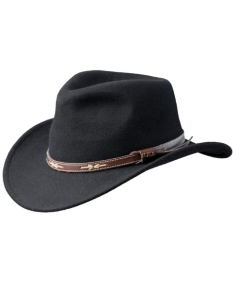 Мужской головной убор Scala Wool Felt Outback Hat, цвет: Чёрный