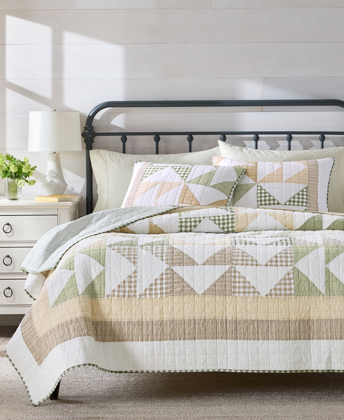 Charter Club Woodland Patchwork 2-pc. Quilt Set, Twin, Macy's Exclusive In Green