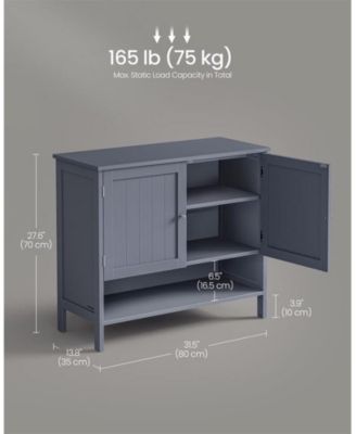Freestanding Slate Gray Organizer with Adjustable Shelf, Slate Grey