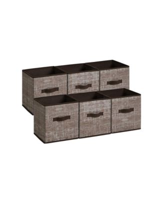 6-Pack 11" Foldable Storage Bins with Double Handles